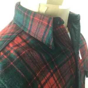 Vintage Jacket Plaid Green Red Button Up Jacket